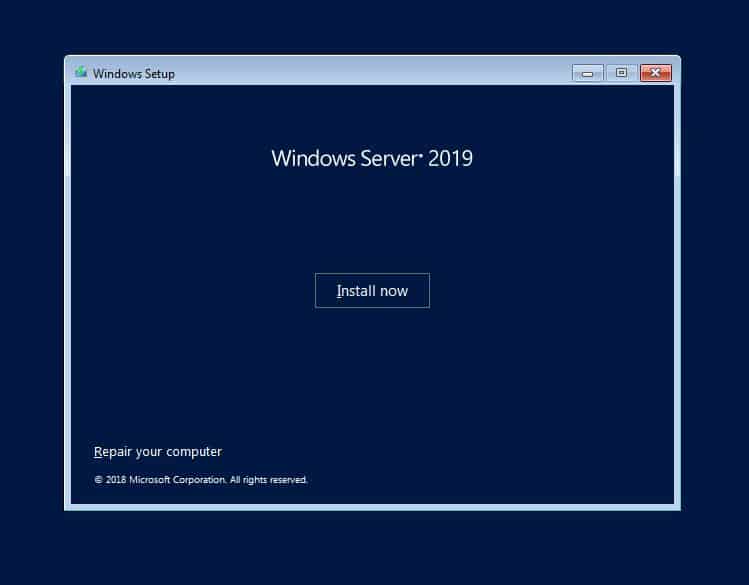 Hướng dẫn cài đặt hệ điều hành Windows Server 2019